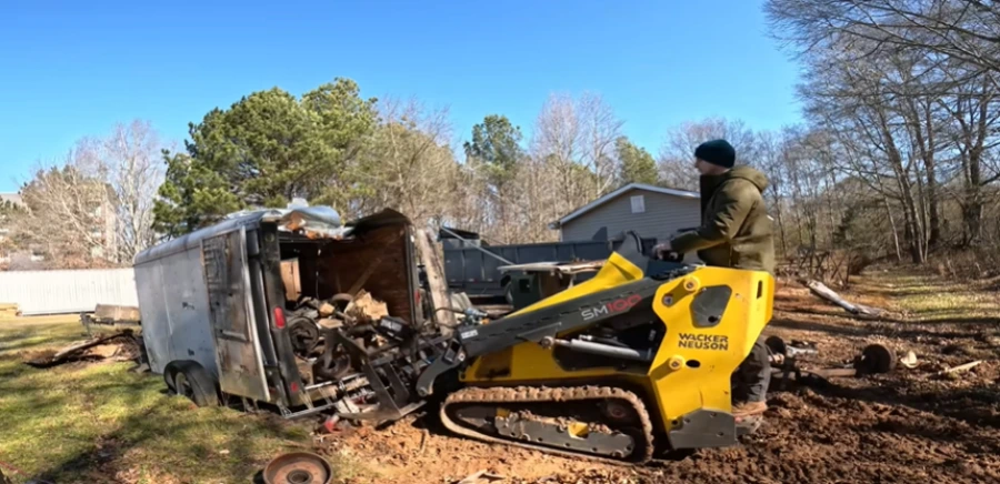 Crew handling a full estate cleanout at an older Evansville home